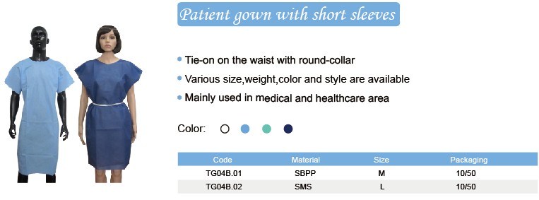 Disposable Nonwoven Patient Gown / Scrub Suits /Hospital Patient Gown